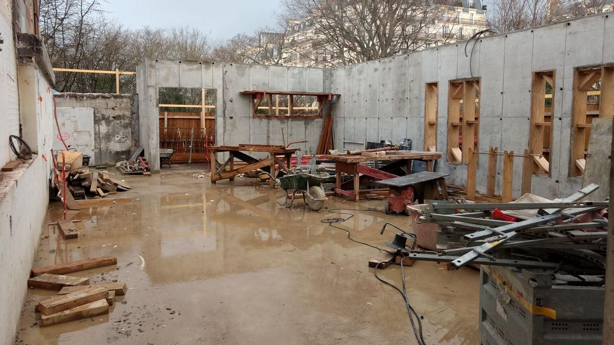 La salle de conférences du musée en travaux, 3 janvier 2018